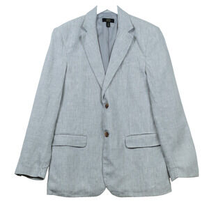CLUB ROOM Linen Blazer‎ Sport Coat Jacket Light Gray Chambray Unlined Mens Sz M